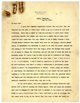 Excellent William Taft Letter Signed Regarding the League of Nations -- ''...I am not obsessed by hatred...A good many have been trying to arouse the Jews against the League...''